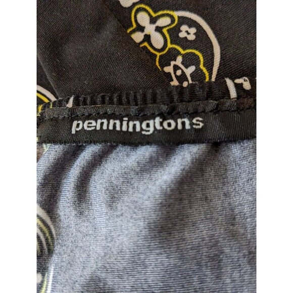 Penningtons Vintage Plus 3X Y2K Tunic Womens Babydoll Crossover Black Printed - Picture 5 of 6